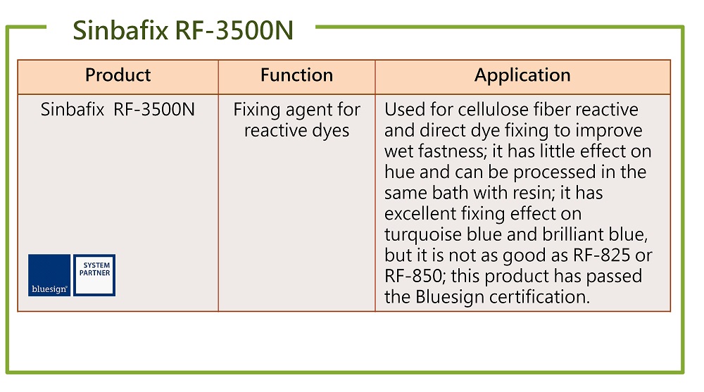 Fixing agent for reactive dyesSIN SHINE ENTERPRISE CO., LTD